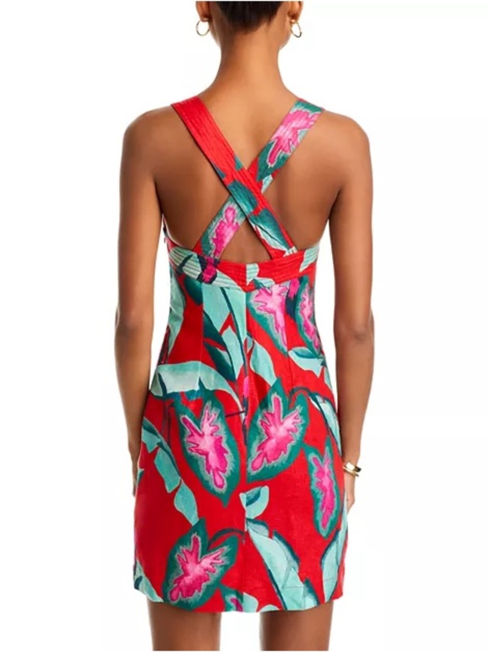 Farm Rio Summer Foliage Linen Mini Dress - Picture 5 of 5